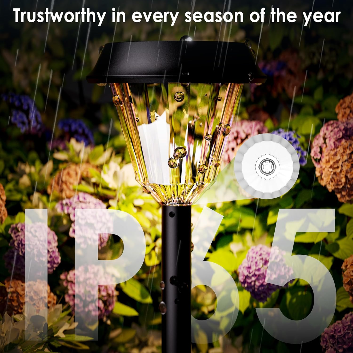 Quntis Solar Pathway Lights Outdoor 6 Pack, IP65 Waterproof Solar Garden Lights, Auto On/Off Solar Landscape Lighting Warm White/Rgb, Solar Powered Path Lights for Yard Driveway Walkway Patiolawn