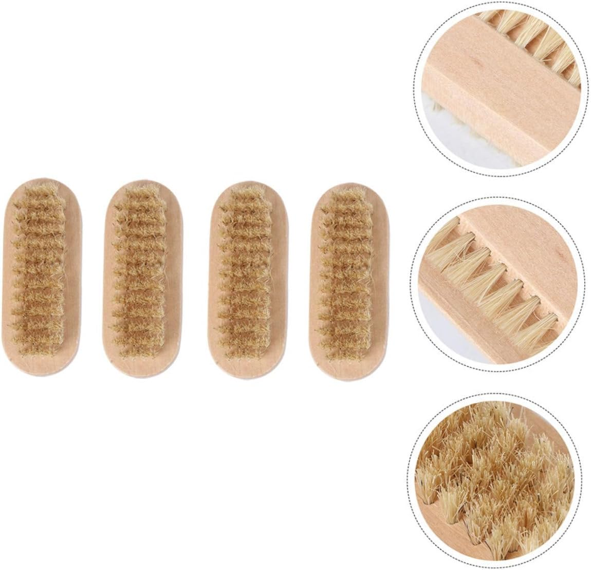 Healvian 4Pcs Wooden Bristle Nail Cleaning Brush for Manicure and Pedicure Soft but Firm Double Sided Fingernail Cleaner Portable Nail Art Tool for Home Bathroom Travel and Pet Paw Care image number 2