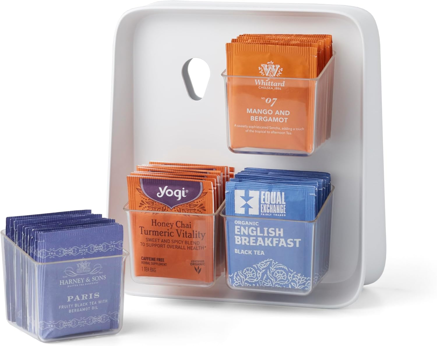 Youcopia Teastand Tea Bag Organizer with Clear Removable Bins, Cabinet or Pantry Storage Caddy, 120-Bag image number 3