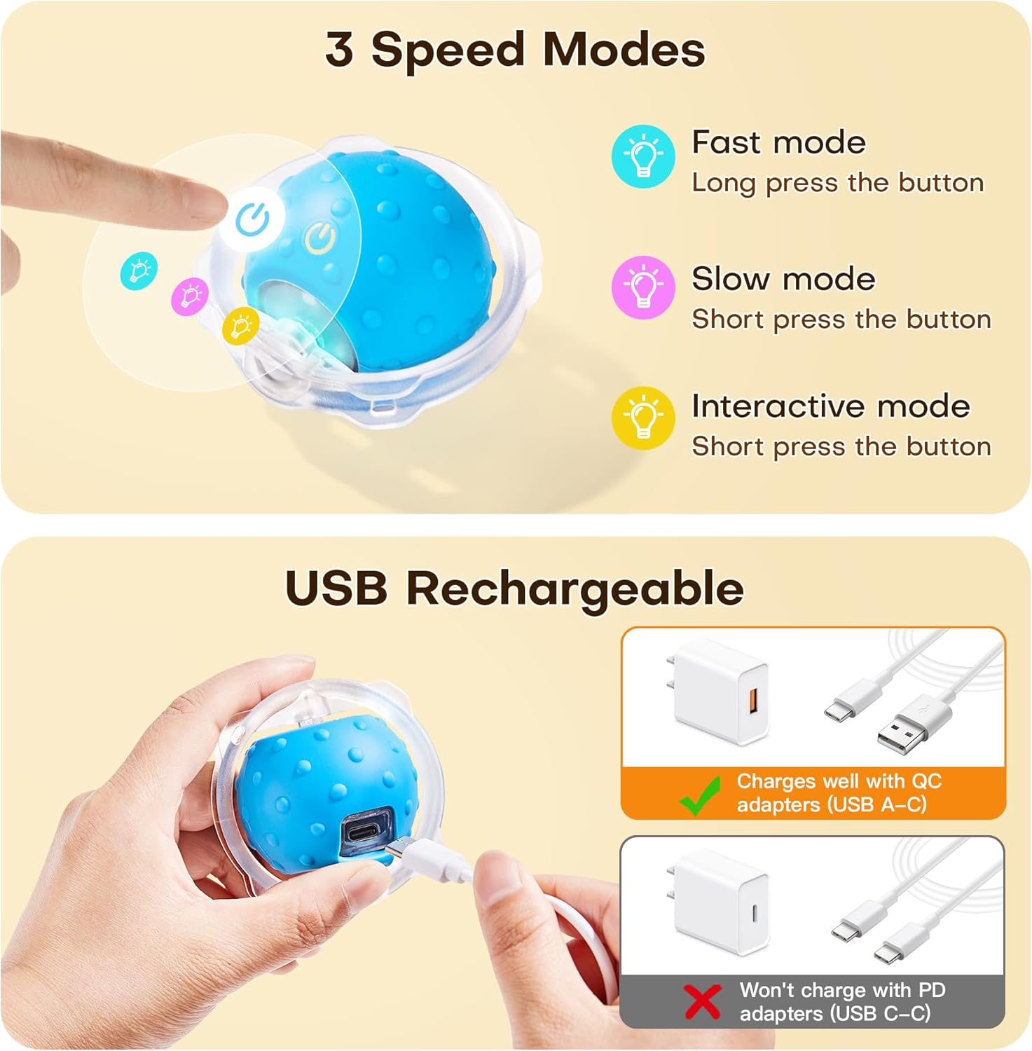 Potaroma Interactive Cat Toys, Fast Rolling Ball in Play Mat, Automatic Motion Activated Moving Ball Hide and Seek Game for Indoor Exercise Kicker, 28 Inch Play Mat image number 1