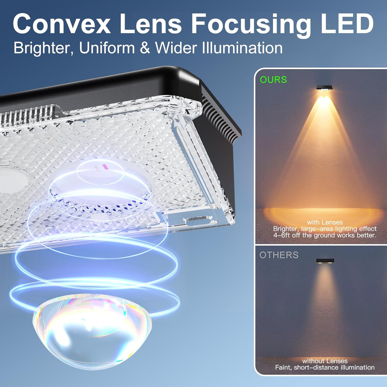 Quntis Outdoor Solar Wall Lights, 4 Pack Solar Fence Lights Warm White & 11 RGB Modes IP64 Waterproof Wireless Stick on Wall Lamps for outside Garden Front Door Deck Stair Yard Railing Patio D&eacute;cor image number 1