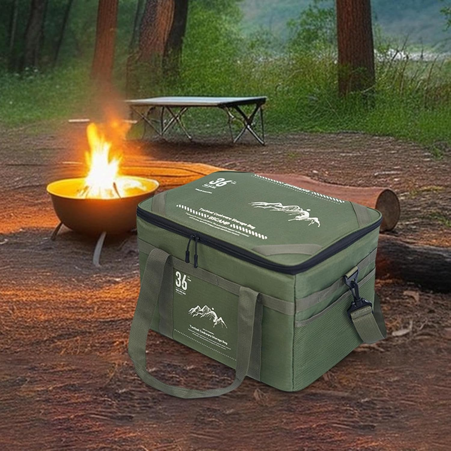 Rrlihjgu Hiking Bag - Cooking Utensil Organizer for Backpacking,36L Hiking Cooking Utensil Organizer with Tabletop for Beach Backpacking Survival Enthusiasts Family Picnic Mountain Climbing image number 4