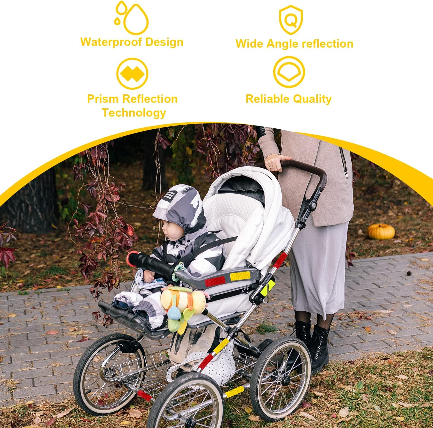 SAVITA 24Pcs 1.18X 3.25Inch Safety Reflective Stickers, Reflective Warning Stickers Waterproof Visibility Reflective Stickers Reflective Tape Stickers for Car Motorcycle Bike (Mixed Colors) image number 1