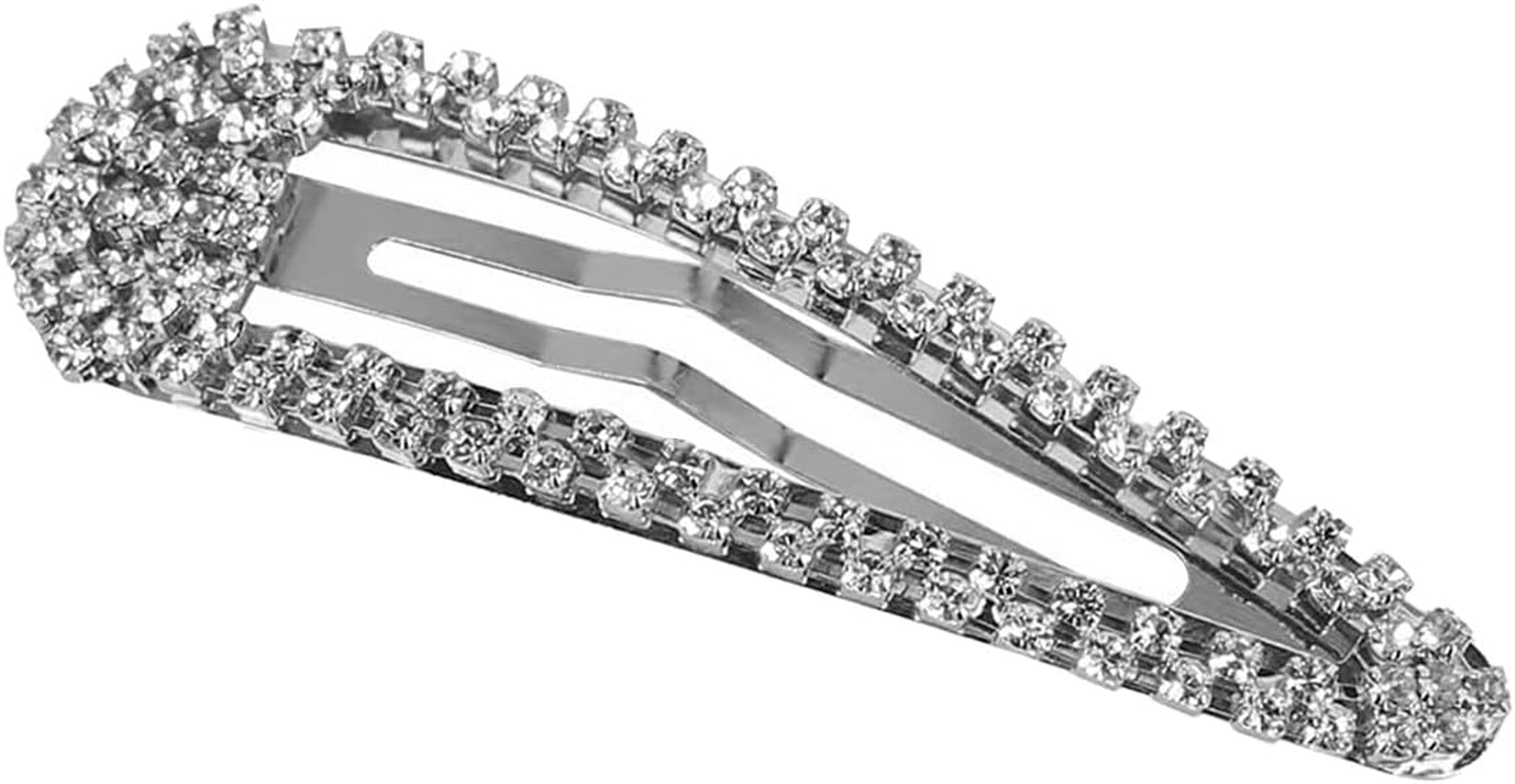 Orivin 4Pcs Silver Rhinestone Hair Clips Alloy Decorative Fashion Styling Accessories for Women Daily Wear Party Date​ image number 6