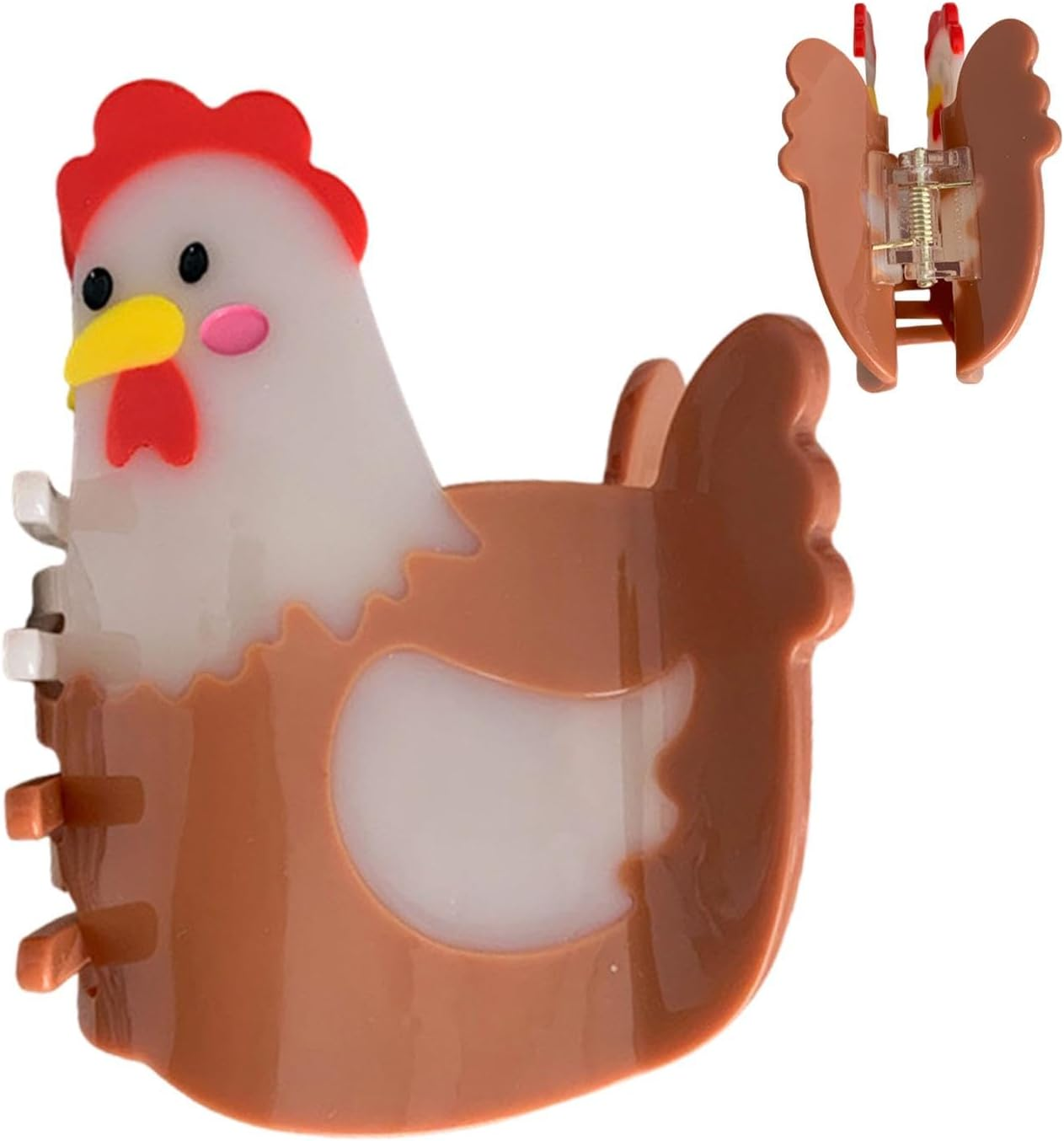 Hen Hair Claw Clips - Cute Animal Hair Clip - Animal Barrettes for Girls, Big Claw Barrettes Fashion Clamp for Women image number 1