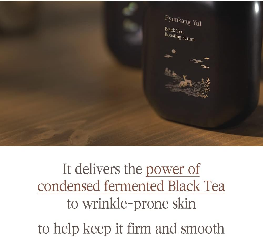 Pyunkang Yul [PKY] Black Tea Boosting Serum for Anti-Aging, Condensed Nutrition for Fine Line Care with Kombucha, Ginseng Fruit Extract, Zero-Irritation, Korean Skincare (1.52 Fl. Oz, 45Ml) image number 1
