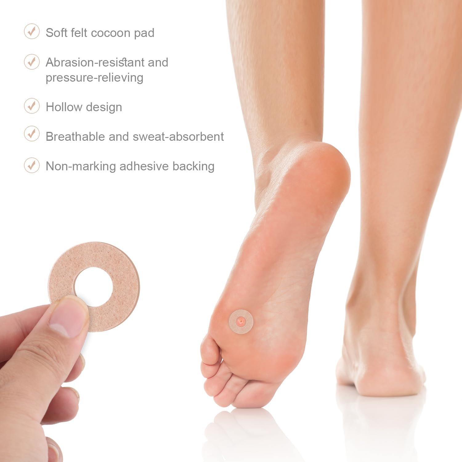 36Pcs Foot Cushions, Corn Patches for Bottom of Plasters Pads Corn Removers Pads Corn Protectors for Men and Women Feet Toes Heel (Round) image number 5