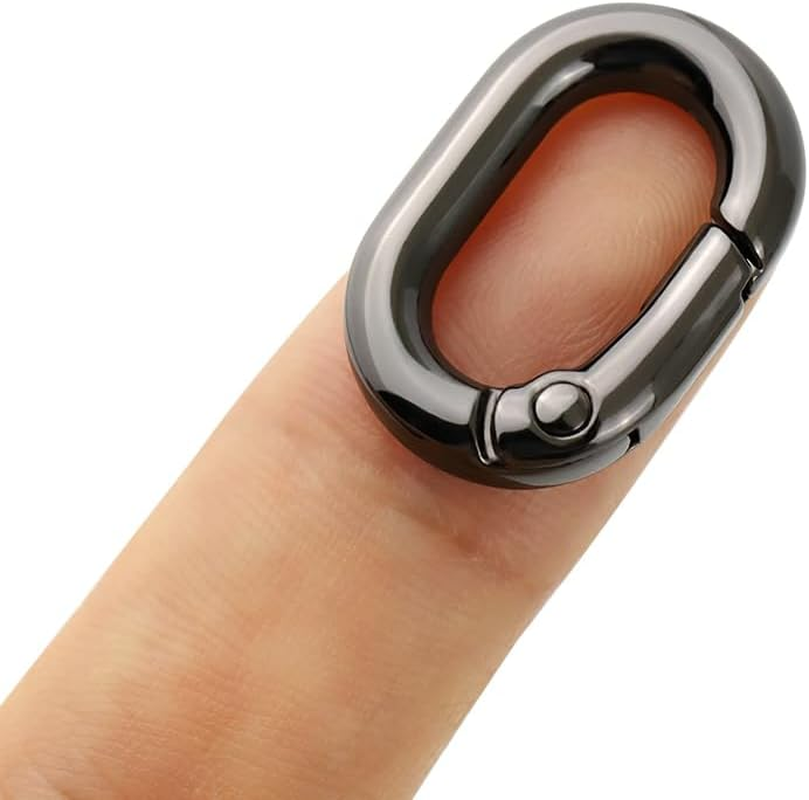 10 PCS TANJUN Carabiner Metal Spring Key Ring, Spring Keyring Buckle, Oval Ring for Bags,Purses