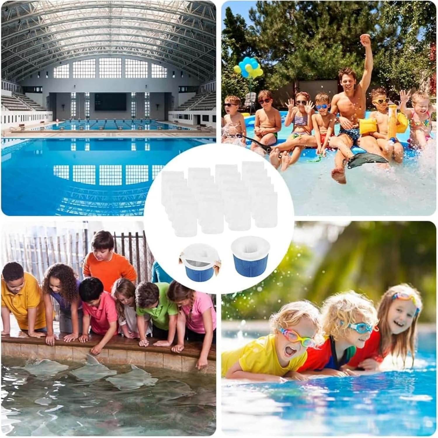 30-Pack Reusable Pool Skimmer Socks - Ultra-Fine Mesh Filter Socks for Effective Debris and Leaf Removal, Compatible with Skimmer Baskets (White) image number 4