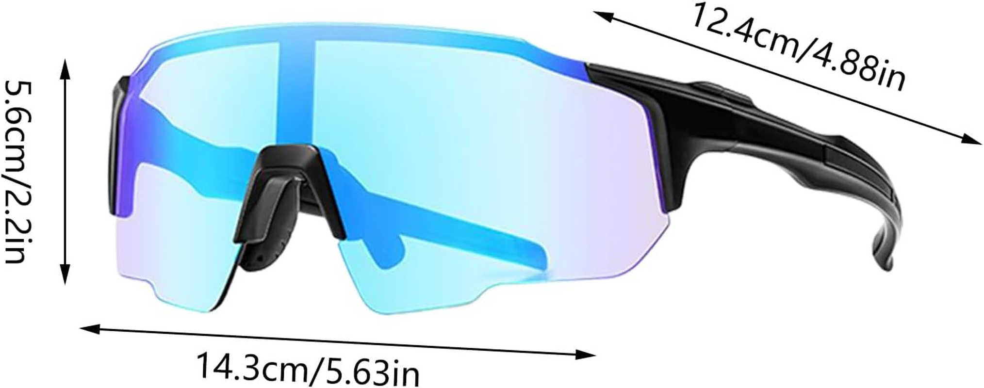 Photochromic Sunglasses | UV Protection Sunglasses | Eyewear for Hiking Bike Fishing Running Outdoor Mountain Daily Driving Women Road Sports with Light Adaptive Lens Technology - Blue image number 2