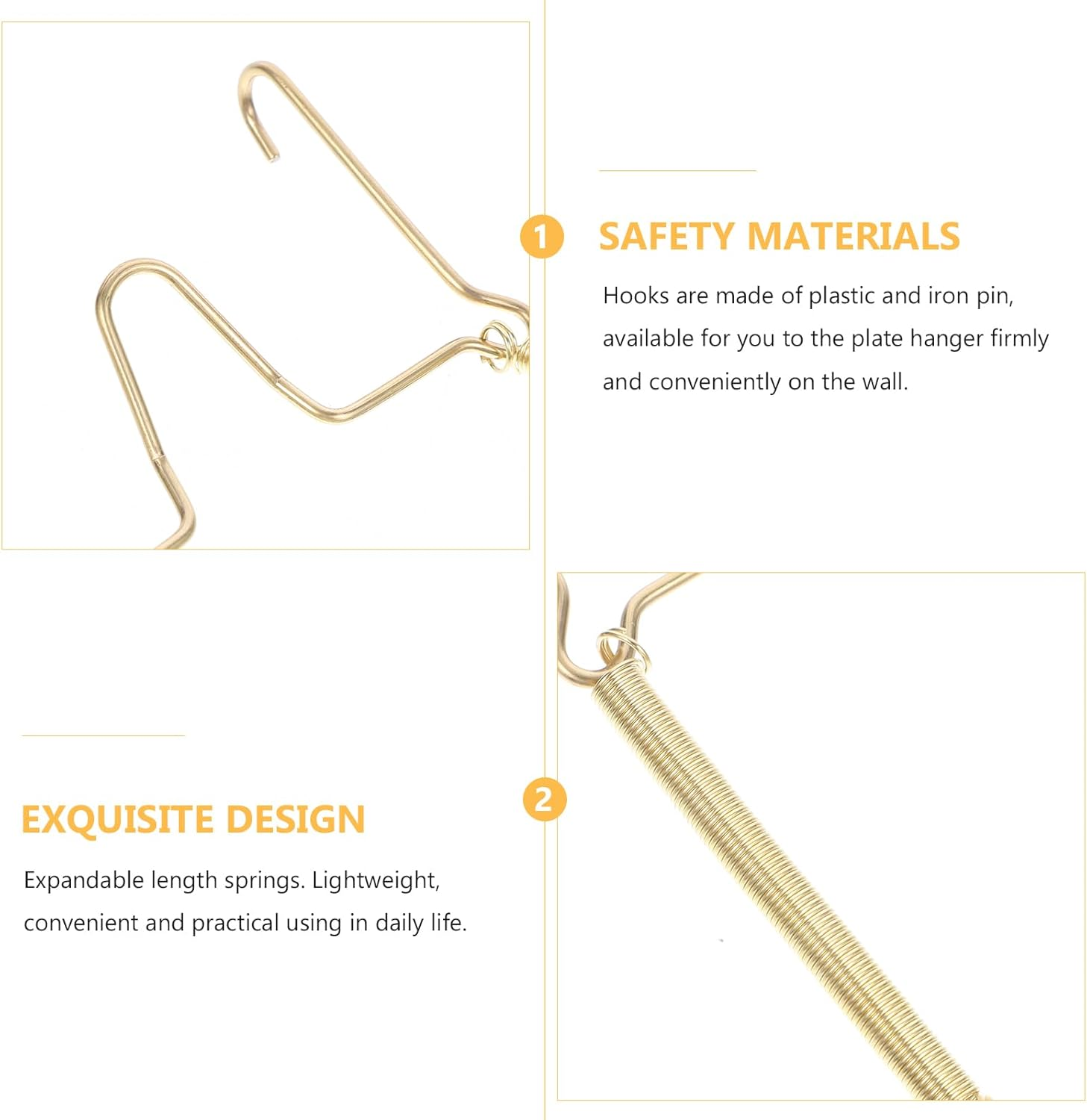 Healeved Invisible Plate Hanger Wall Plate Hanger: 4Pcs Stainless Steel Decorative Wire Plate Holders Hanging Wall Hook Dish Hanger for Antique Plates Art Decor Wall Plate Hangers