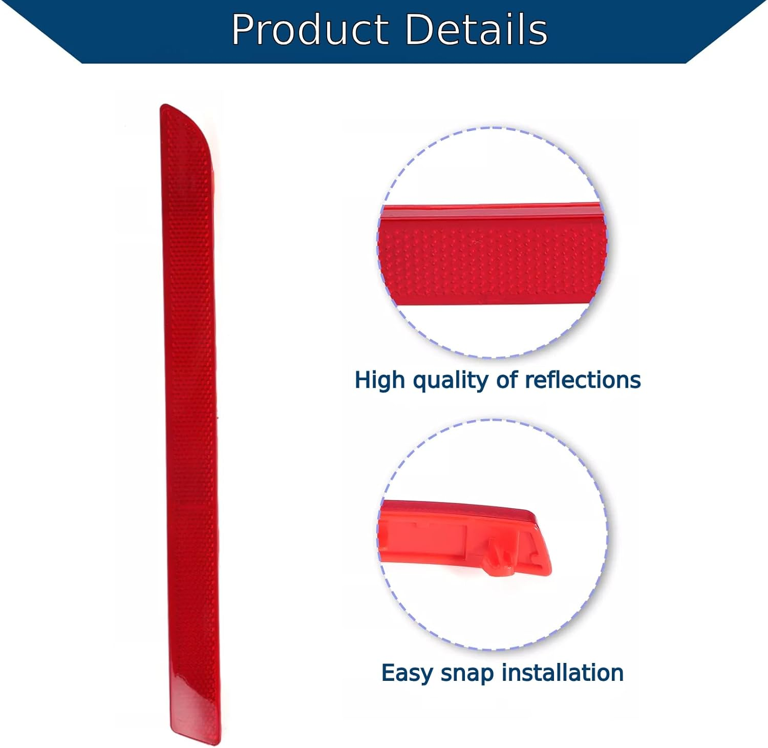 Twowinds Rear Bumper Reflector, Cat Eye Reflector, Red Reflector for Rear Bumper, Left Side Compatible with VW T5 Transporter Multivan Caravelle T6 (2012-2016) 7E0945105A image number 3