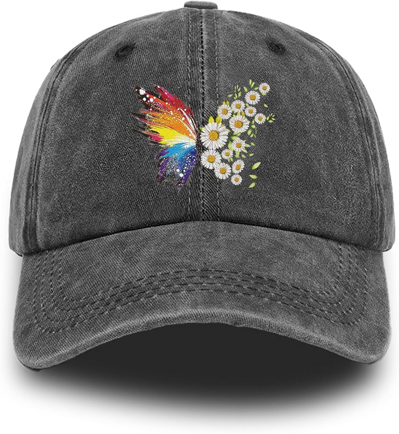 Negi Retro Baseball Cap Denim Hat for Women Female Washed Distressed Adjustable Dad Hats Unconstructed Cotton image number 4