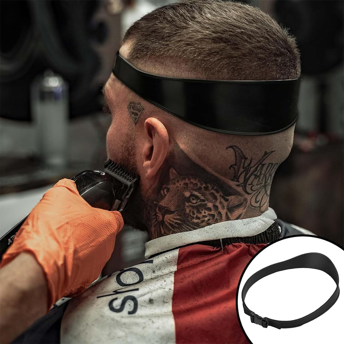 OQKAHIV 1Pcs Hair Cutting Set: Shaving Stencil, Curved Haircut Tape Made of Non-Slip Silicone for DIY Haircuts at Home, Perfect and Precise Trimming at Home