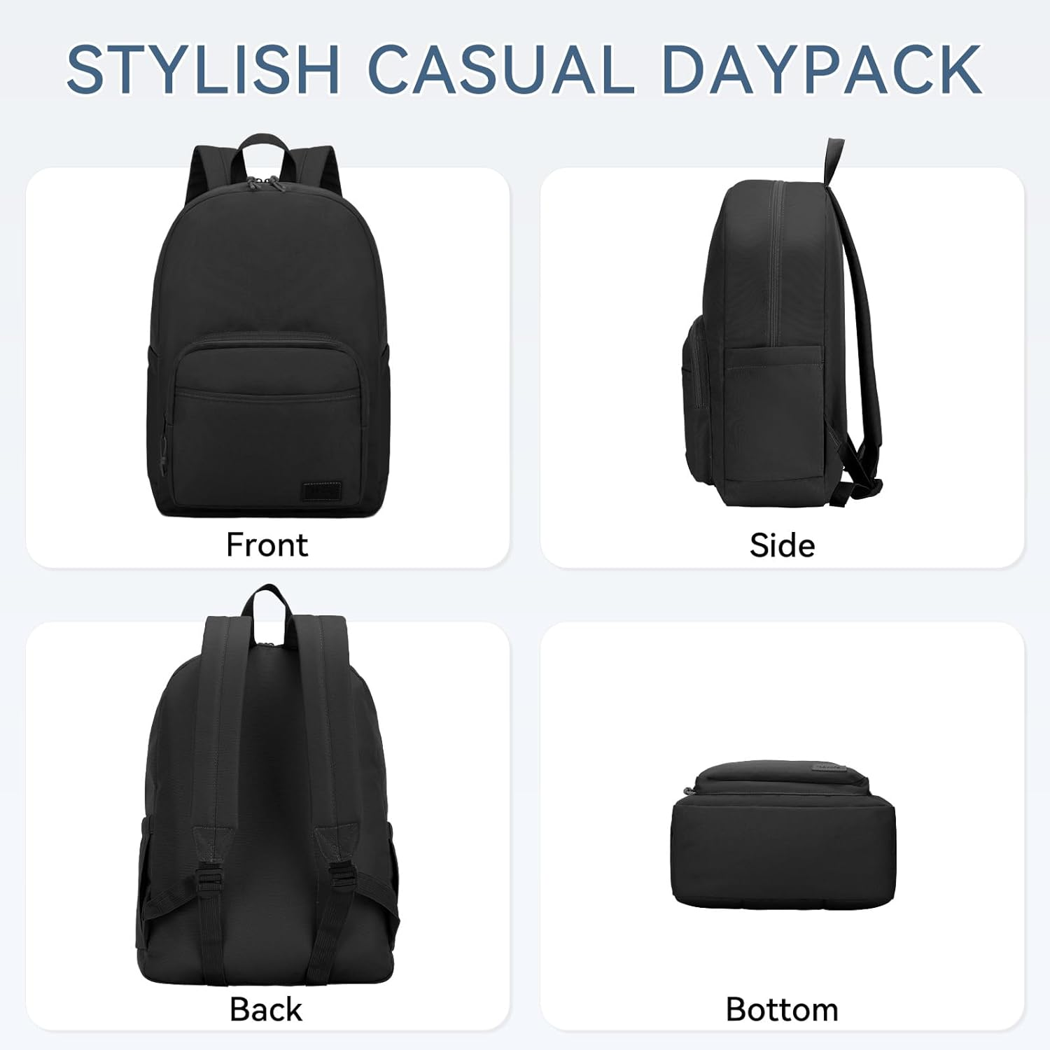 VASCHY Backpack for Men Women, Water Resistant Lightweight Classic School Backpack for Kids/Teens Casual Travel Daypack for Sports Hiking - Blue Galaxy image number 5