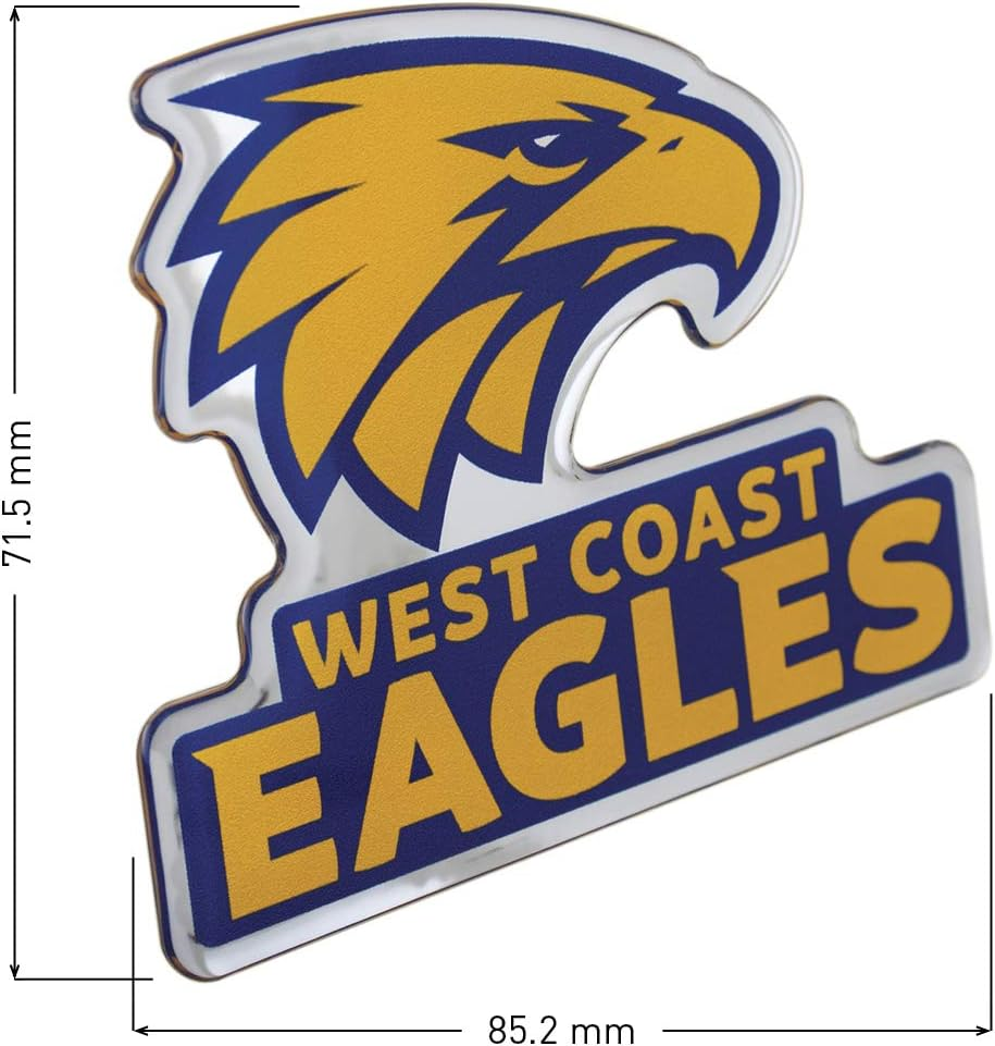 Fan Emblems AFL West Coast Eagles Lensed Chrome Supporter Logo Decal