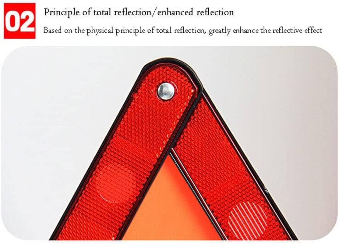 AIMALL 3 PCS Reflective Emergency Warning Triangle Kit &ndash; DOT Approved, Safety Roadside Warning Sign, Foldable 16.9 Inch Red Triangle for Car Breakdown Safety image number 6