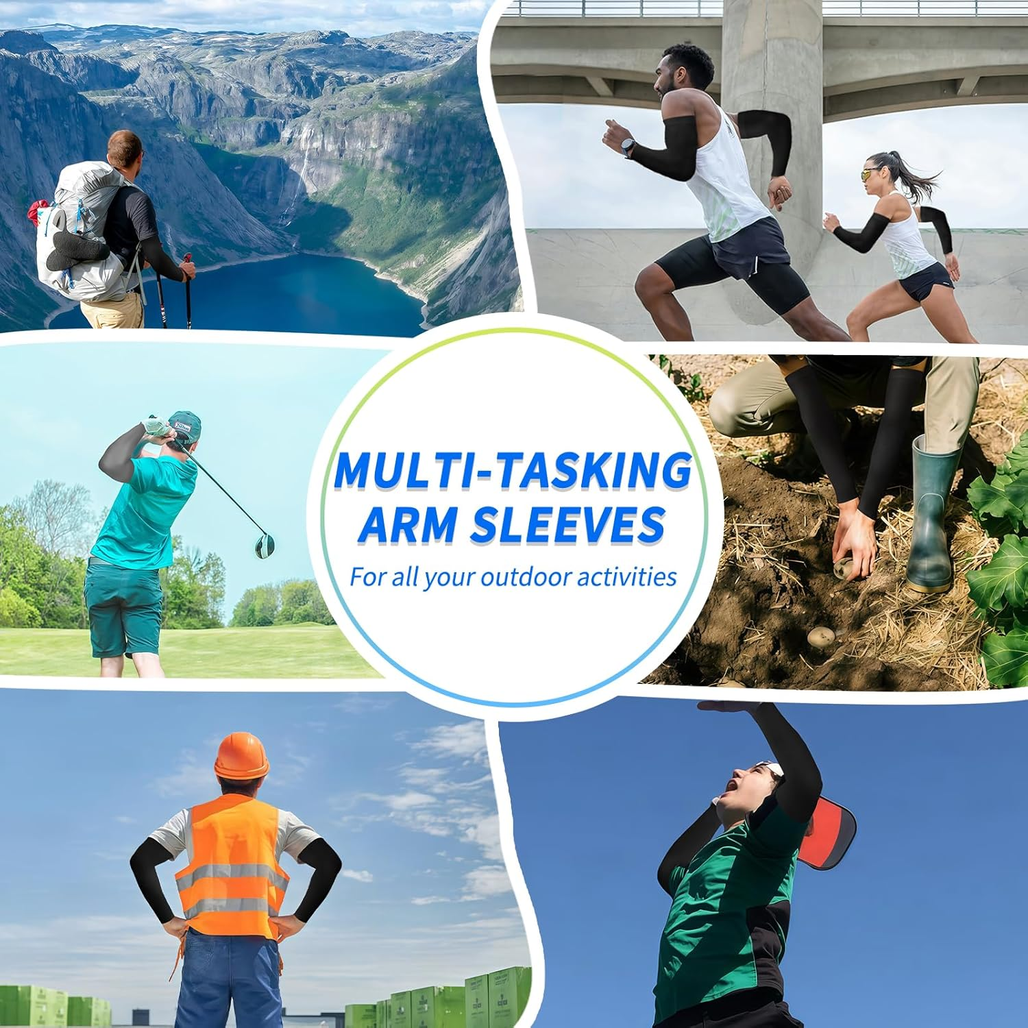 4 Pairs Arm Sleeves to Cover Arms for Men & Women,Uv Sun Protection,Cooling Sports Compression,Tattoo Cover up Sleeve image number 2