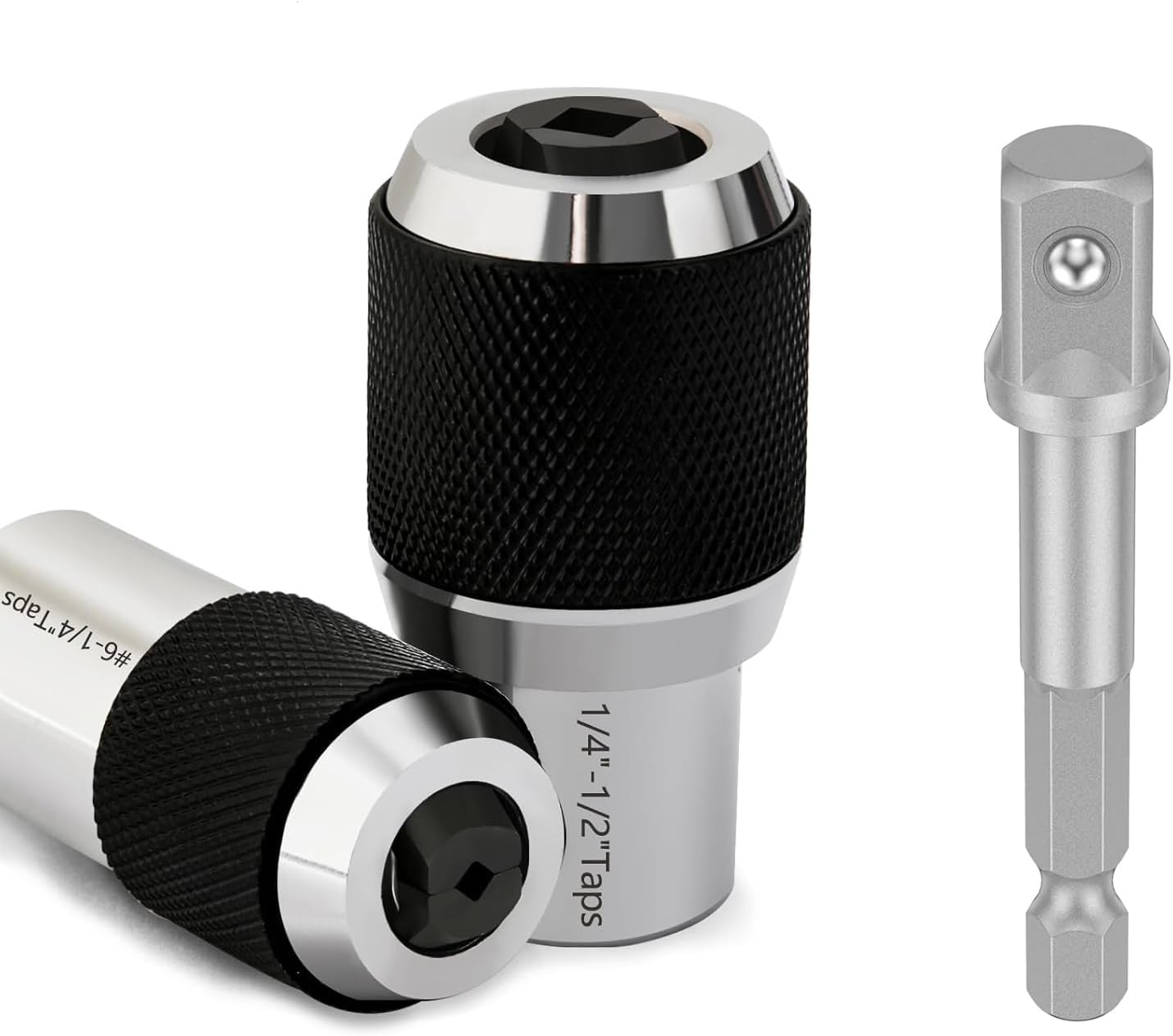 KEWAYO 3PCS Adjustable Tap Socket Set,Tap Sockets with a 3/8" Socket Adapter, Adjustable Tap Extractor Tool,Suitable for Taps,Reamers,Screw Extractors