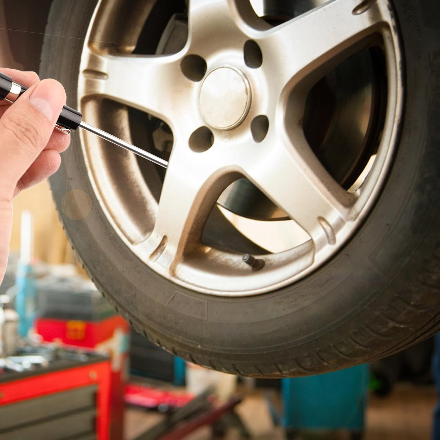 2Pcs Car Brake Pad Thickness Gauge, Brake Pad Gauge Brake Measuring Tool with Scale Brake Pad Tester Brake Shoe Gauge for Internal External Brake Pads Measurement image number 1