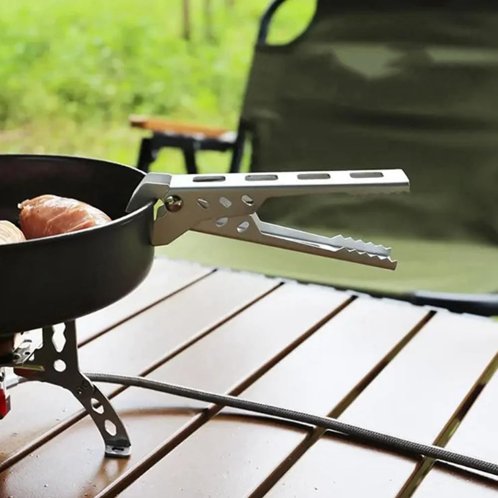 Domoi 2Pcs Outdoor Camping Anti-Scalding Pot and Bowl Gripper, for Hiking, Picnic, BBQ Easy Install Easy to Use (White) image number 5