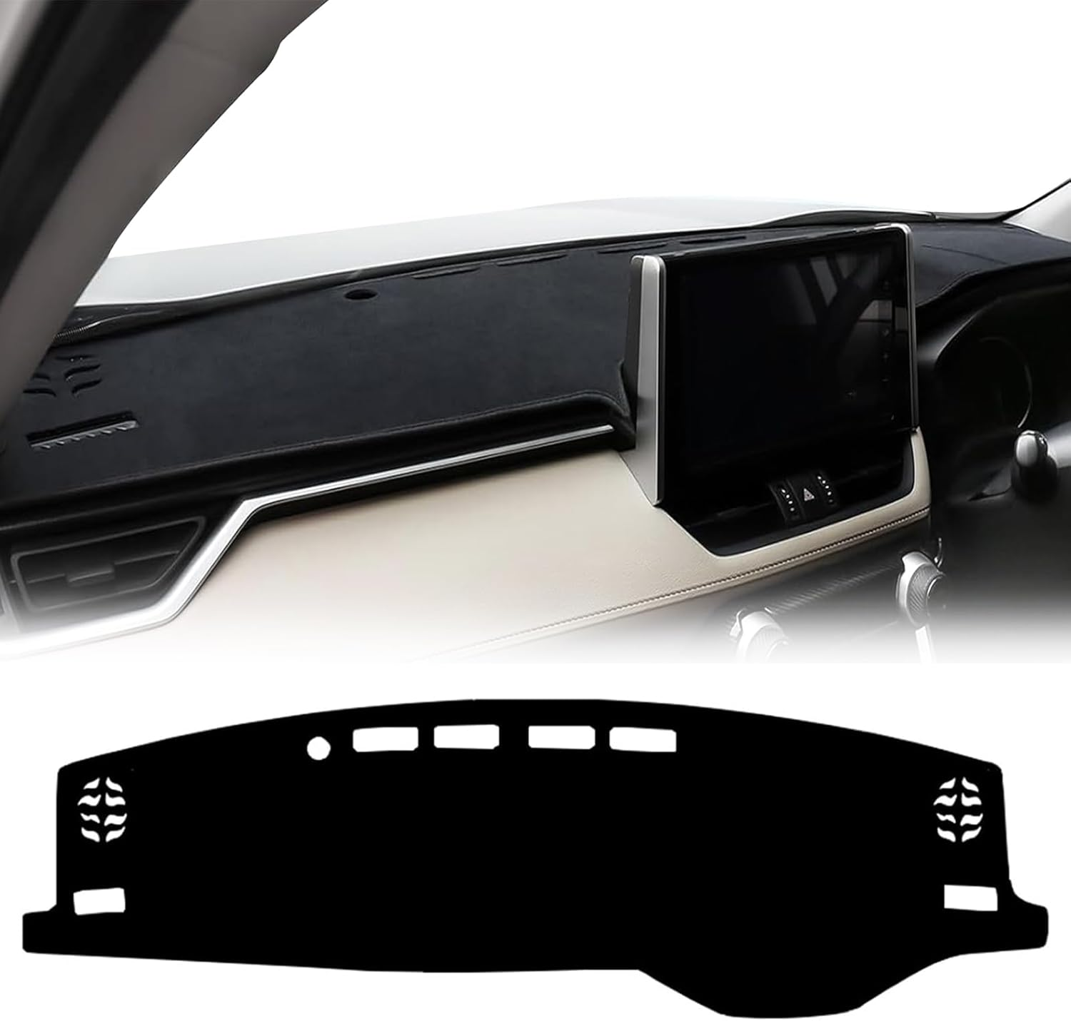 Car Dash Mat Dashboard Cover for Toyota Rav4 2025-2019 Non-Slip Suede Dash Pad Sunshield Windshield Glare Protector for for Toyota RAV4 Interior Accessories