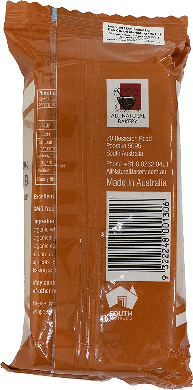 All Natural Bakery Almond and Apricot Oat Slice 100G
