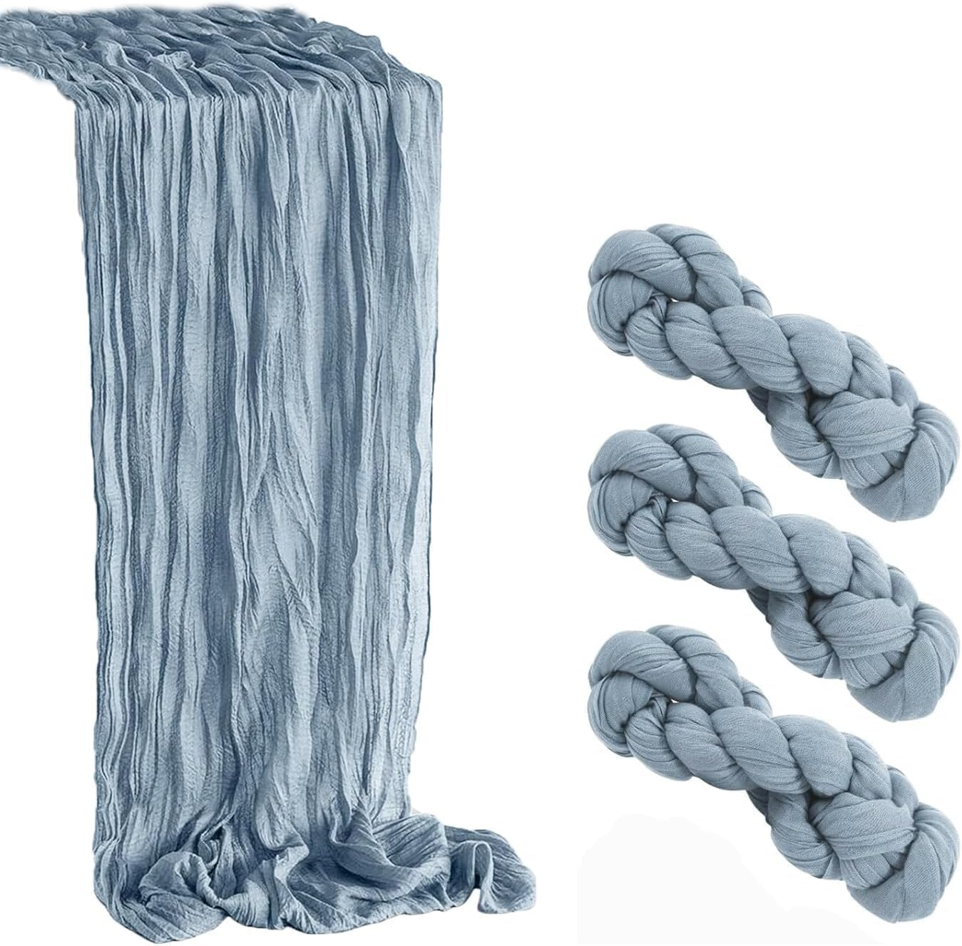 3 Piece 10Ft Cheesecloth Table Runner, Table Decor Romantic Wedding Runner Gauze Table Runner for Baby Shower Bridal Shower Wedding Birthday Party Table Decor (Pink, 4 Pcs-10Ft)