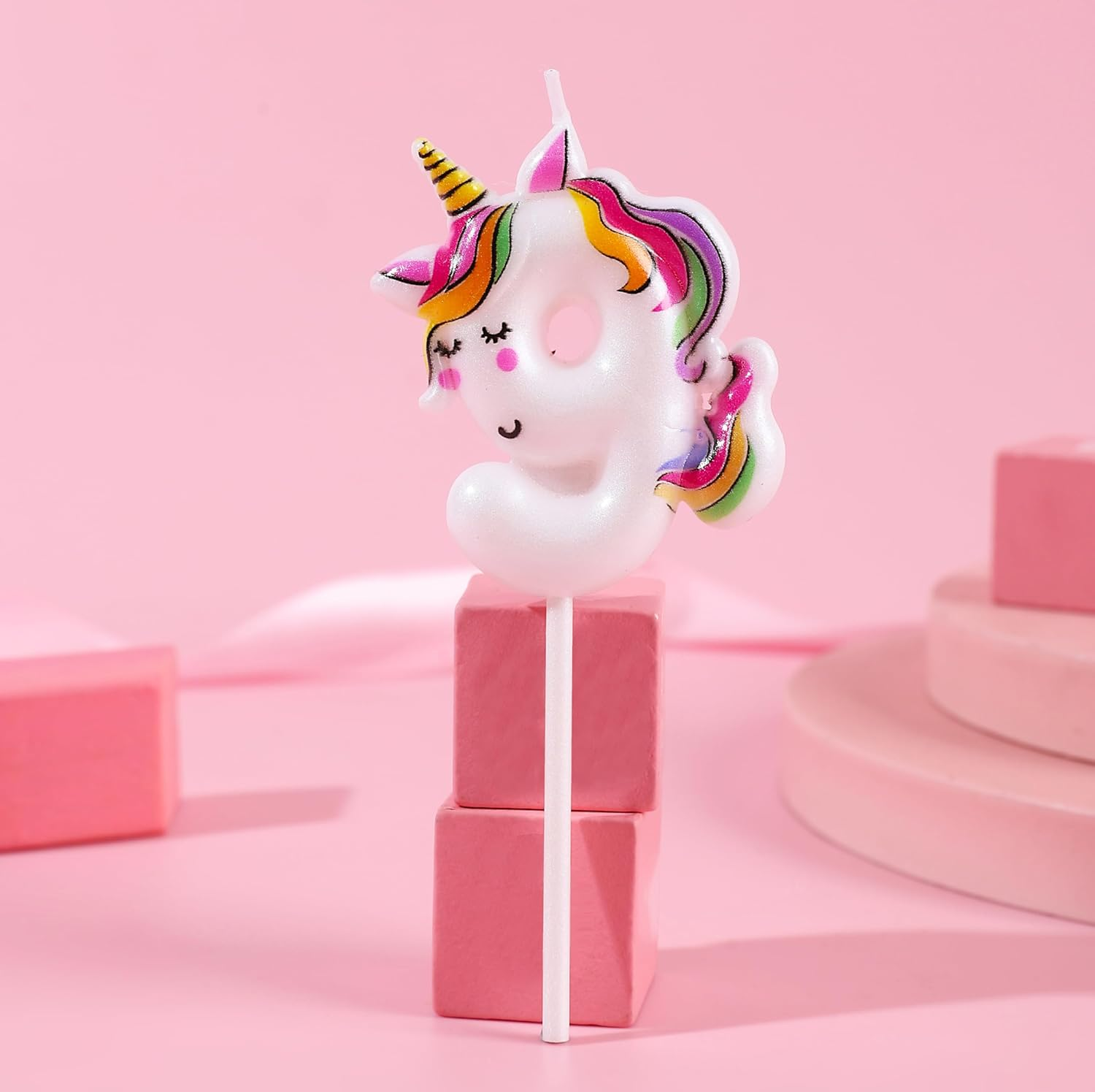 Unicorn Birthday Number Candle 7 Unicorn Cake Toppers Decoration for Happy 7Th Birthday Party Supplies Unicorn Birthday Decorations, Sleeping Unicorn 7 with Vivid Rainbow Color image number 3