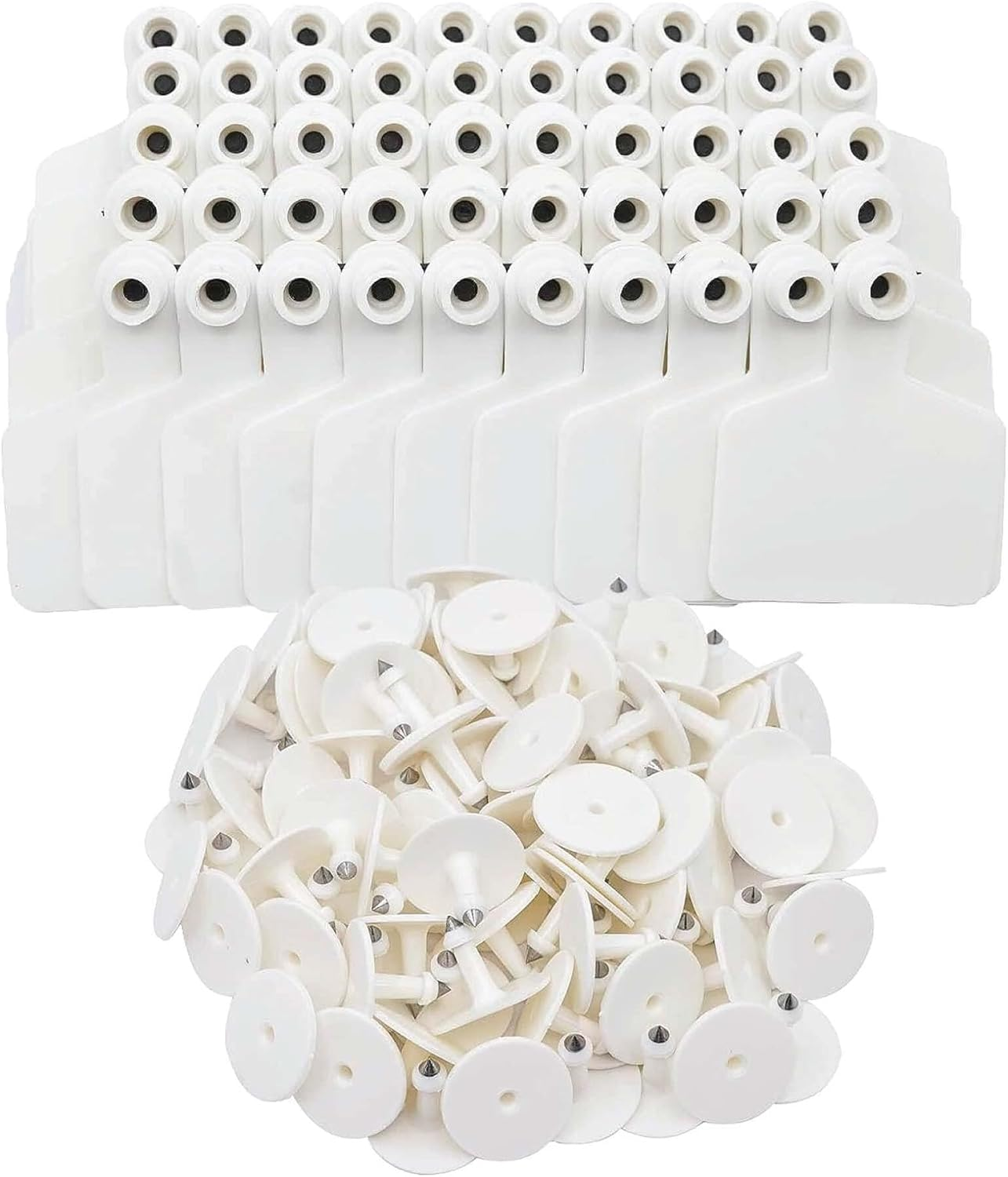 100X Cattle Ear Tags 6X7Cm Set - Medium White Blank Cow Sheep Livestock Label image number 2