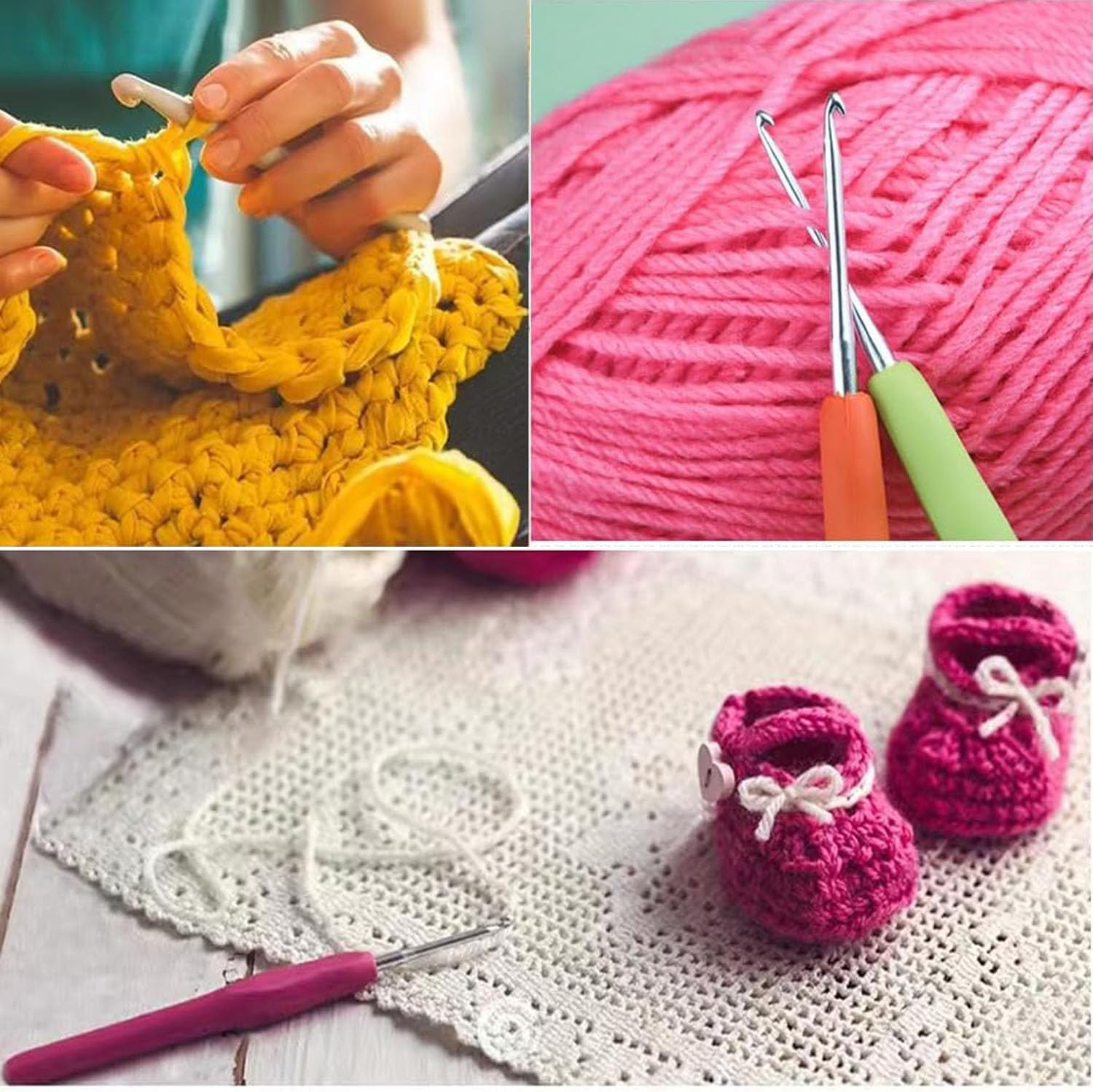 9 Pcs Crochet Hooks Kit,Colorful Soft Handle Crochet Tool Crochet Set,Non-Slip Crochet Hooks Set with Ergonomic Handle,Beginner Knitting and Crochet Supplies image number 3