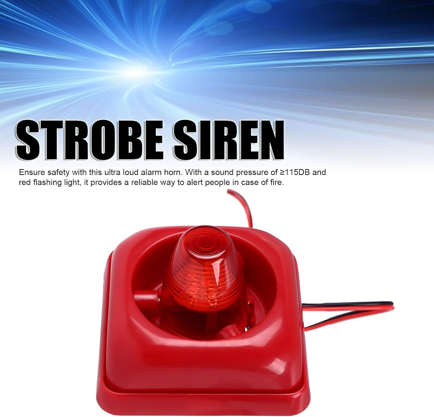 115DB Ultra Fire Sound Light Alarm, Red Flashing Lights Fire Strobe Siren with Enhanced Visibility, Sound Alarm Security System Sensor for Industrial Safety image number 5