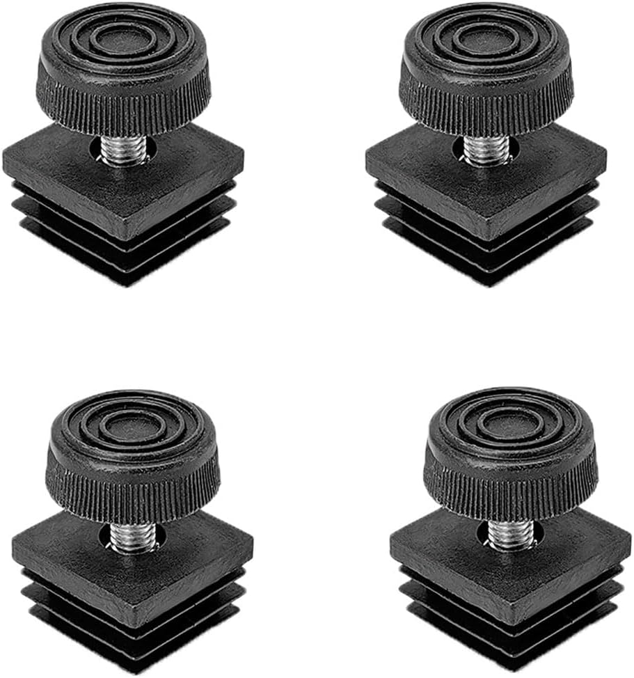 4-Pack Furniture Leveler Chair Leg Leveling Feet Square Tube Insert Kits 30 X 30Mm M8 Threaded Furniture Feet End Caps, Black image number 2