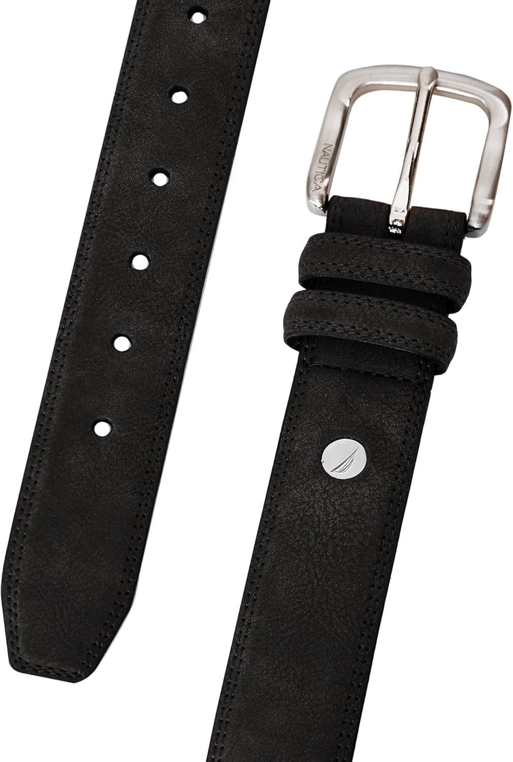 Nautica Men'S Casual Padded Leather Belt with Signature Ornament image number 5