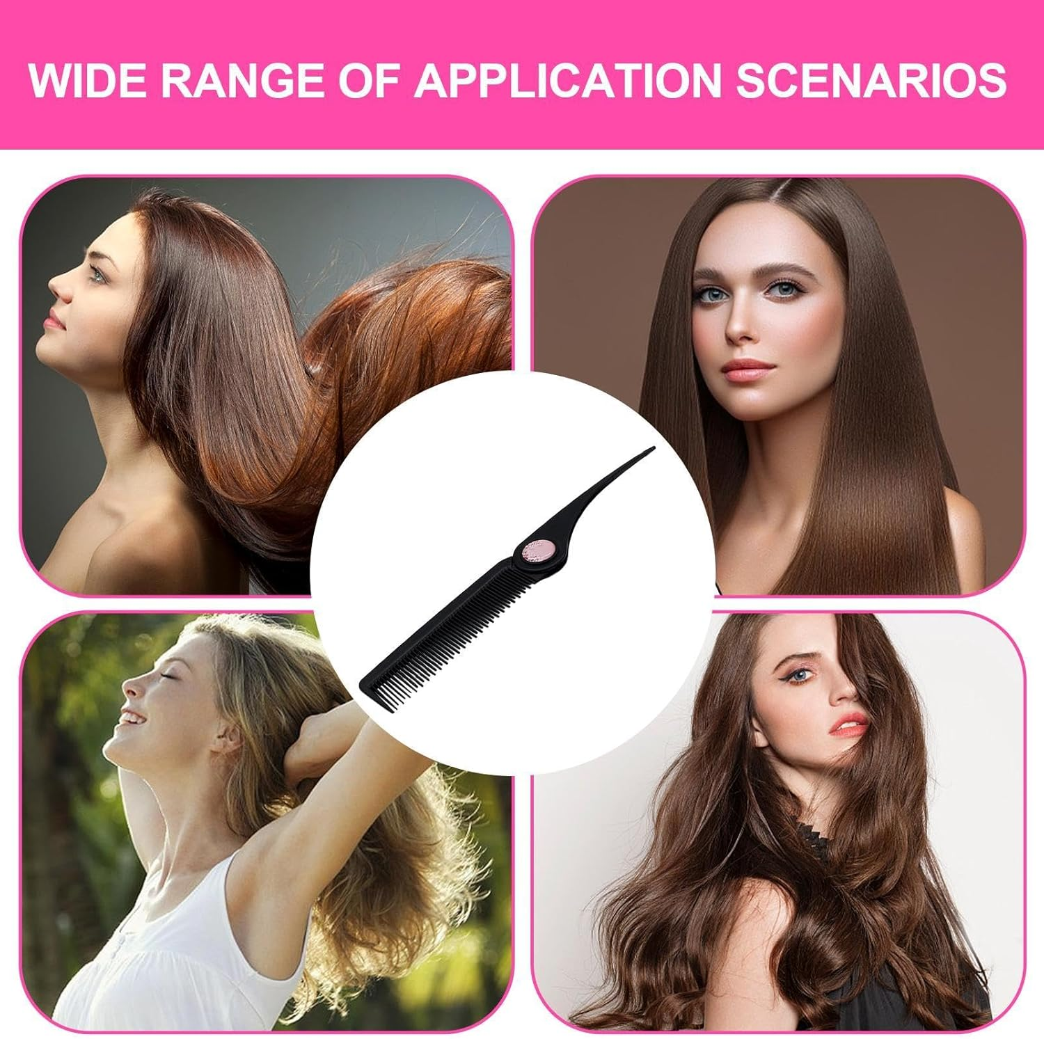 Tail Combs for Parting,Hair Parting Folding Combs | Travel Pocket Parting Comb, Fine Tooth Comb for Girls, Family, Friends, Kids image number 6