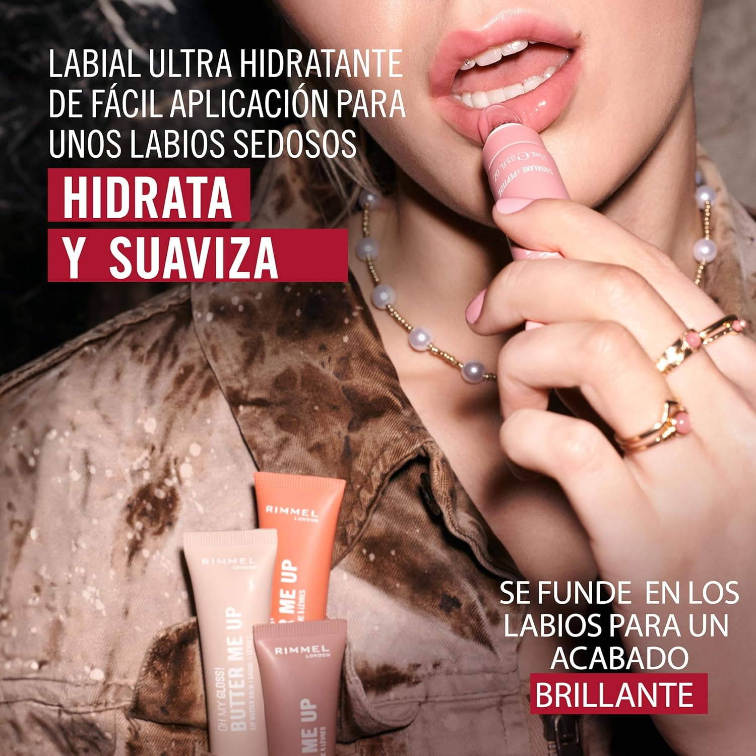 Rimmel London Oh My Gloss Butter Me up Lip Butter Balm 001 Vanilla Frost, Hydrating Lip Balm, Tinted Lip Balm, Lip Care, Hydration, Nourishing, Squalene, 15Ml (0.53Oz) image number 5