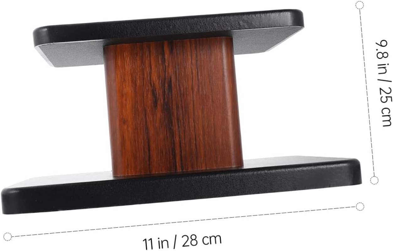 ERINGOGO Pair of Floor-Standing Speaker Stands for Hifi Audio Adjustable Height Solid Wood Design for Home Theater and Karaoke Setup 15Cm High -15 Yellow Sandalwood image number 2