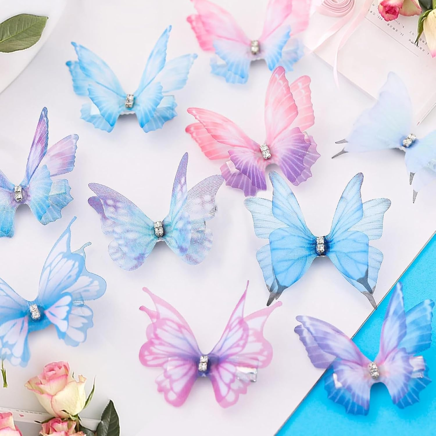 Butterfly Hair Clips, Pack of 20 Hair Accessories, Butterfly, 3D Butterfly Hair Clip, Butterfly Hair Clip, Butterfly Headband, Gifts for Women and Girls