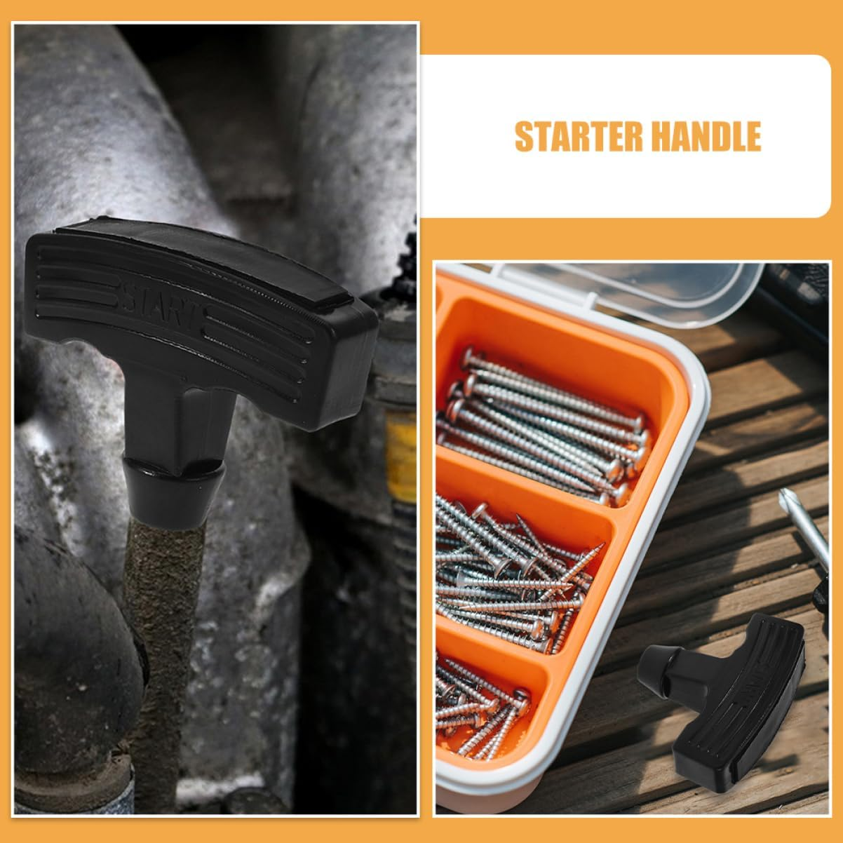 KONTONTY 6Pcs Pull Starter Handle and Pull Cord Handles for Gasoline Engine Lawn Mower Recoil Starter Grip Replacement, Small Engine Repair Tool Set for Outdoor Power Equipment image number 2