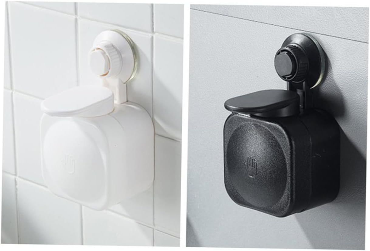 IWOWHERO Wall-Mounted Plastic Soap Dispenser White Refillable Lotion Container Empty Shampoo Bottle Bathroom Shower Toiletries Holder image number 4