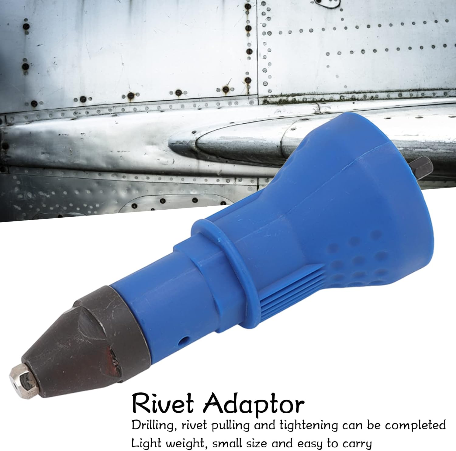 Rivet Gun Adapter, 155Mm Electric Drill Converter for Drilling Rivet Pulling Tightening for Factory Work DIY Homework