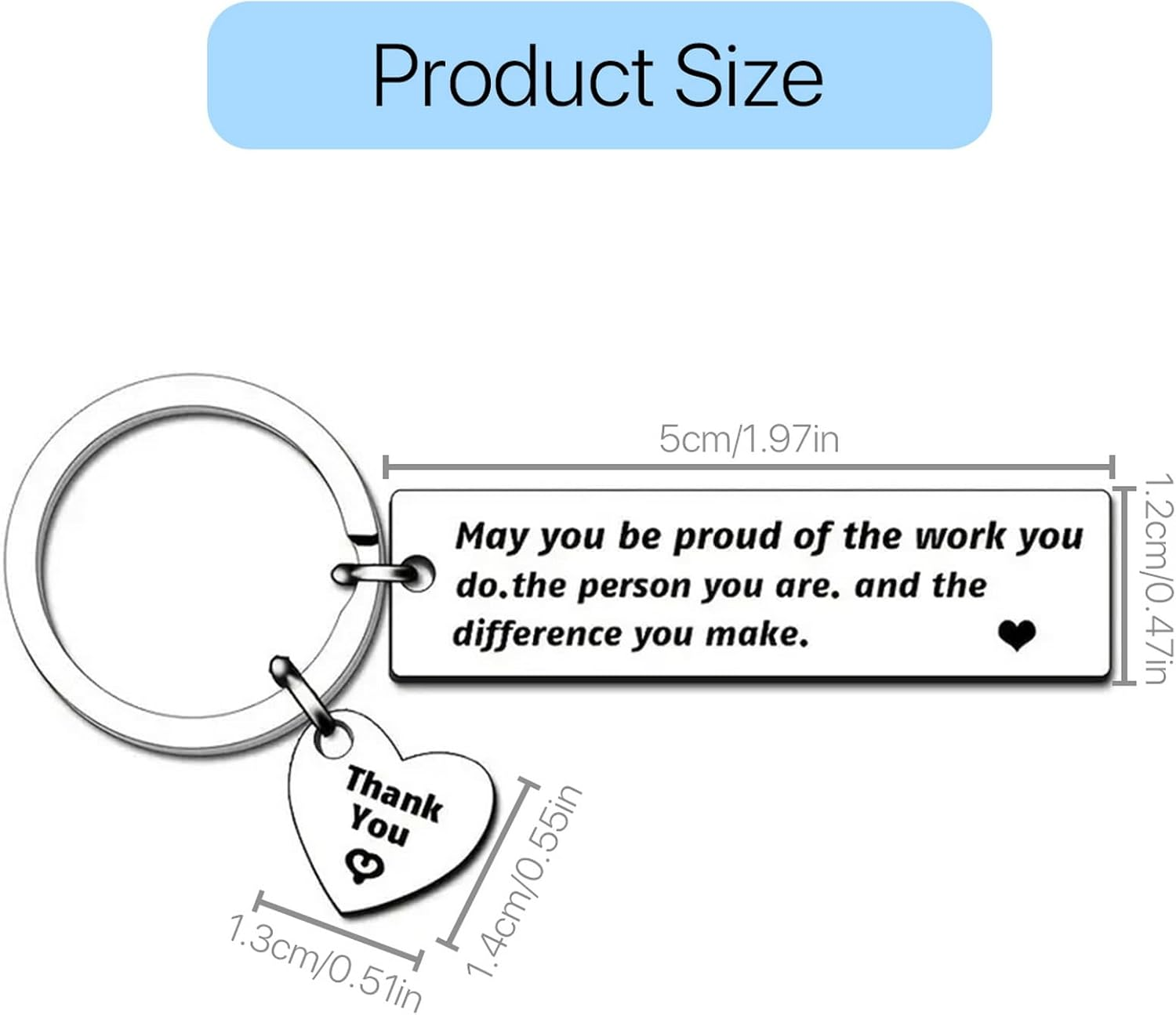 20 Pcs Thank You Gift Appreciation Keychain Make a Difference Keychain Employee Appreciation Gifts Teacher Nurse Worker Appreciation Week Gifts image number 6