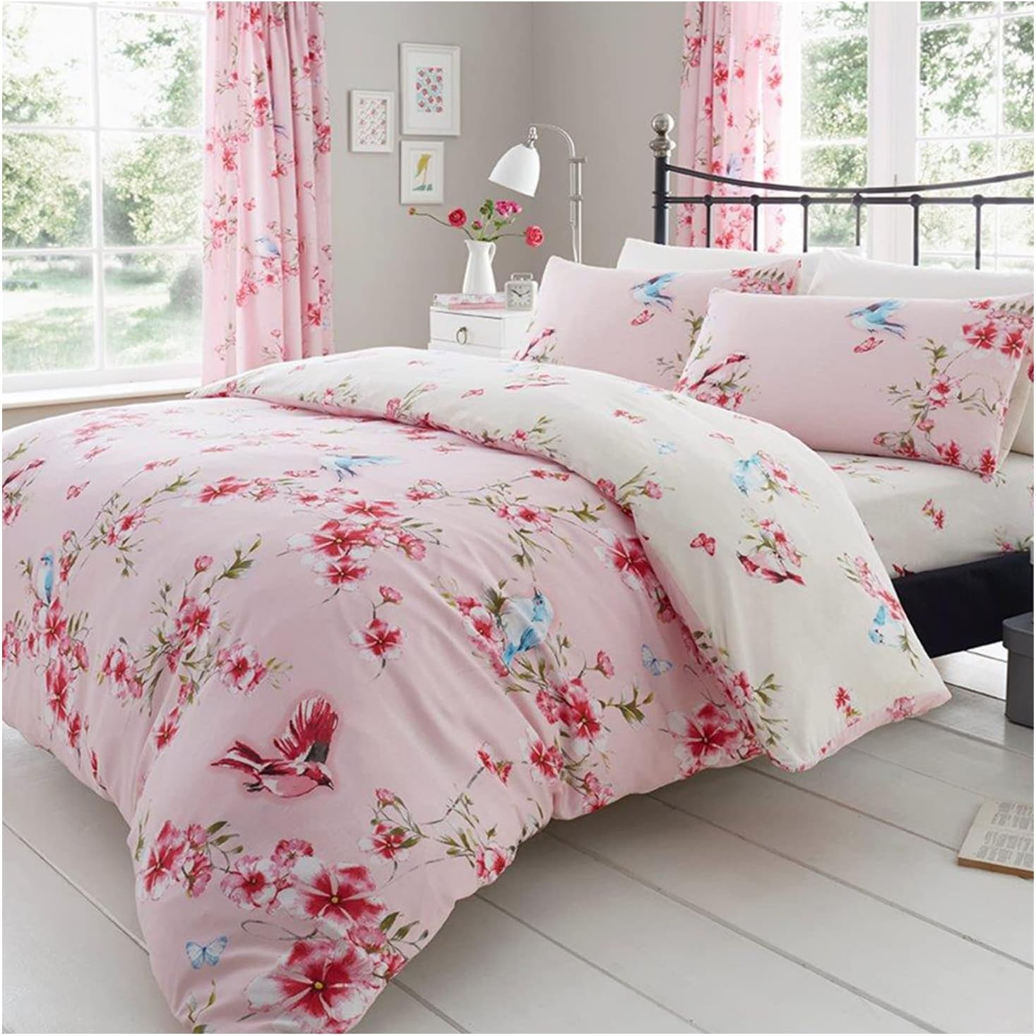 GC GAVENO CAVAILIA Single Duvet Cover Set | Flower Bedding & Linen Polycotton | Pink image number 3