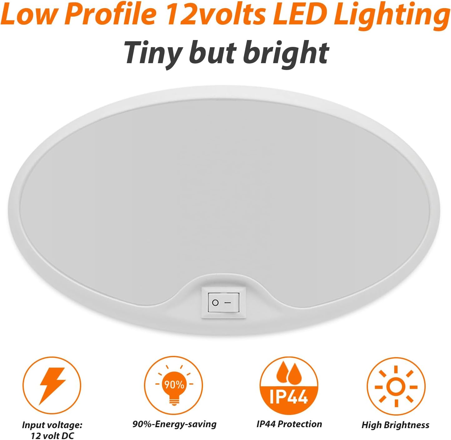 Dream Lighting 12V LED Caravan Light Switch Utility Porch Ceiling Dome Lamp Warm White, Replacing Incandescent of Automotive, Motor-Home, Caravan, Boat