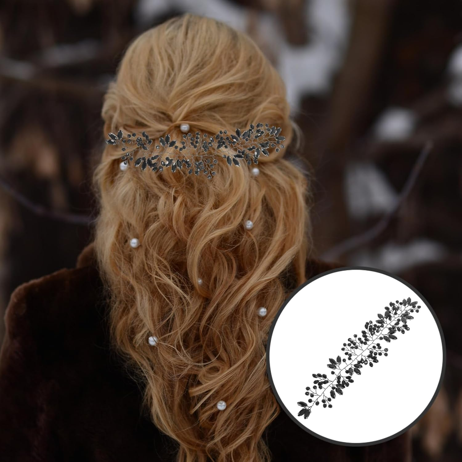 Beaupretty Bridal Headband with Rhinestones Elegant Hair Accessories for Weddings and Festivals Versatile Glamorous Design Perfect Accessory for Brides and Bridesmaids image number 2