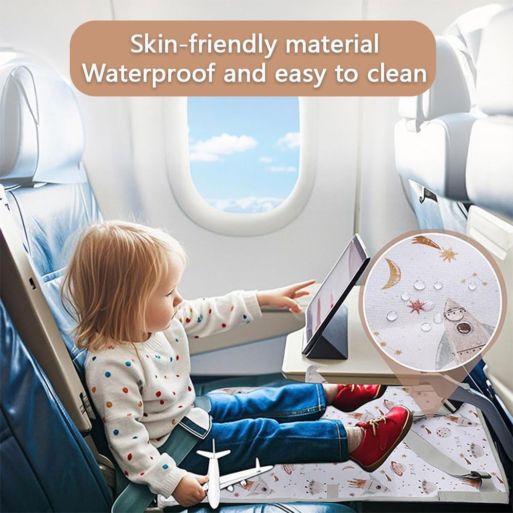 Kids Airplane Seat Extender &ndash; Portable Inflatable Travel Bed for Toddlers, Airplane Hammock Leg Rest Footrest Cushion, Travel Accessories for Kids Sleeping on Flights image number 4