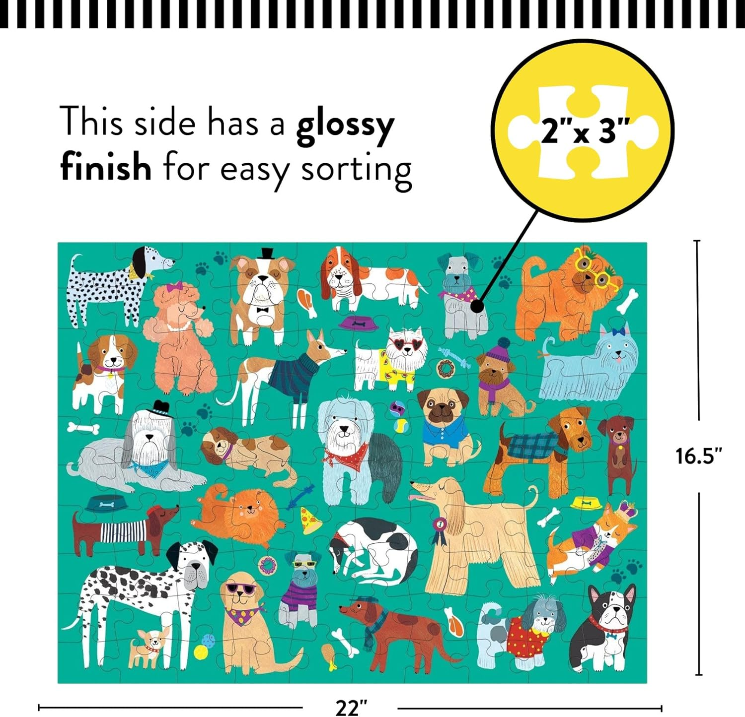 Cats & Dogs 100 Piece Double-Sided Puzzle image number 3