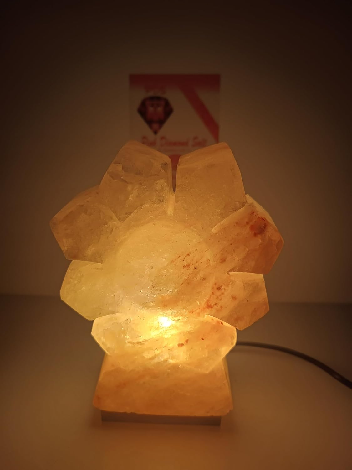 Himalayan Premium Natural Sun Flower Salt Lamp 100% Authentic, Beautifully Hand Crafted Sun Flower Salt Lamp Comes with Complete Electric Fitting