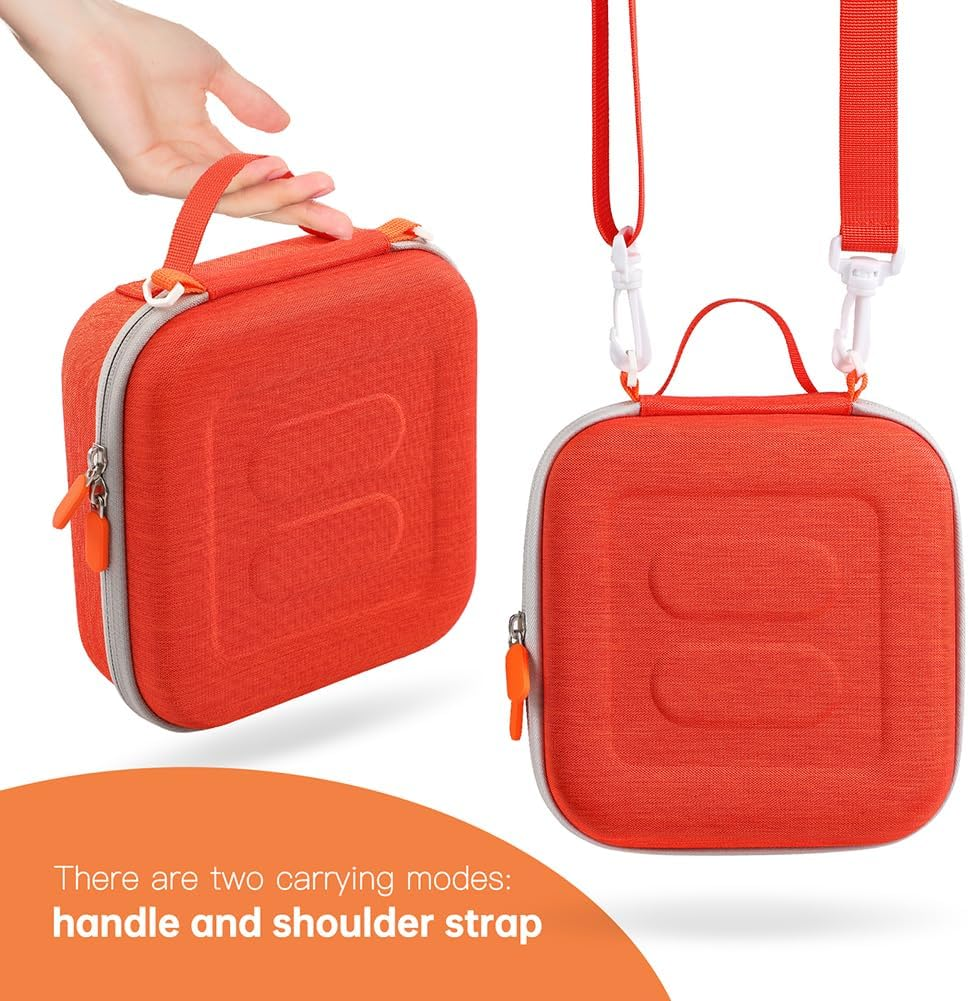 AZURAOKEY Travel Case Compatible with Yoto Mini Kids Audio & Music Player, Holder Bag Hold up to 20 Cards/Charging Cable for Children&rsquo;S Speaker Plays Audiobook Cards (Box Only) - L-Orange image number 3