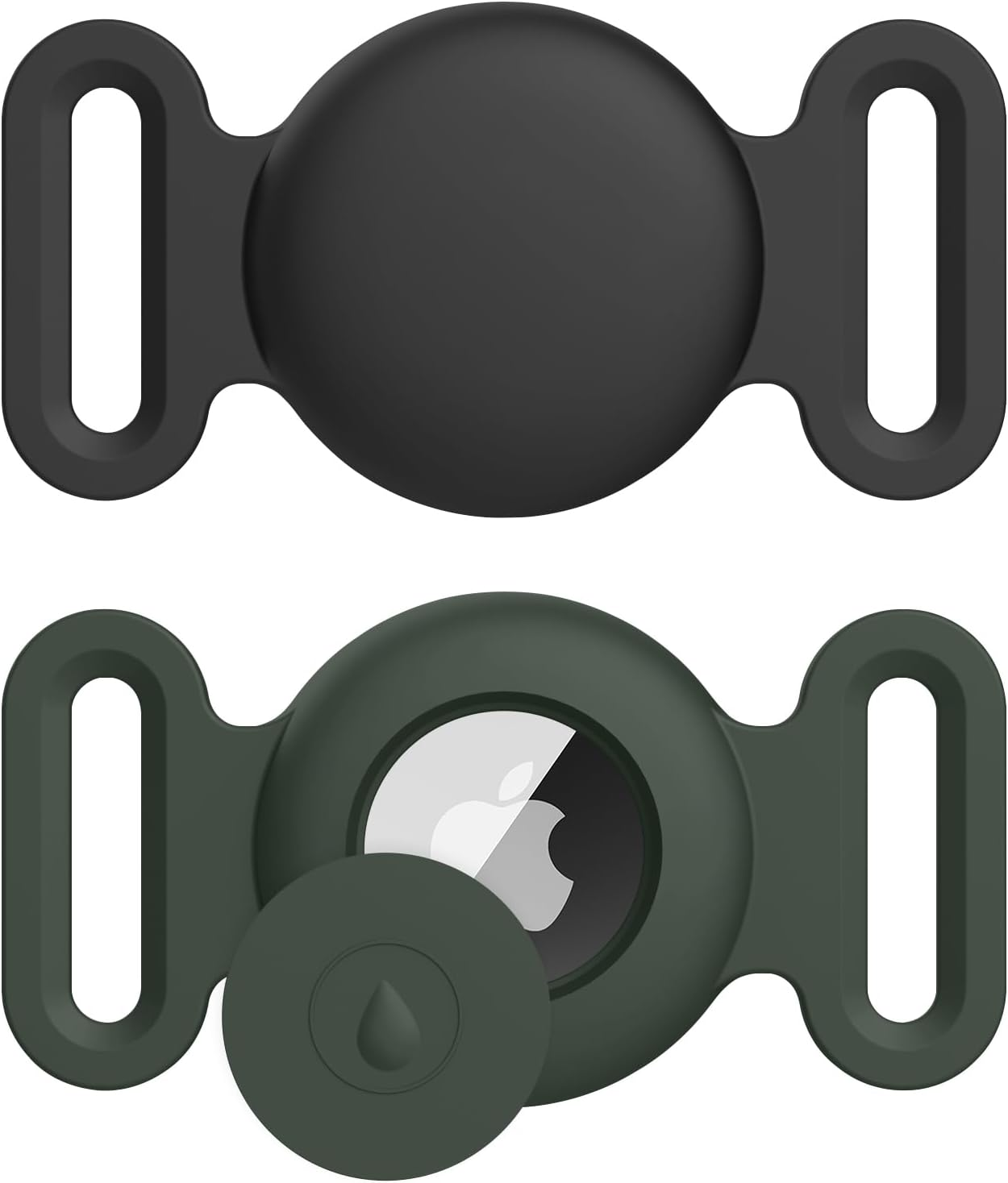 2-Pack Case for Apple Airtag Holder Dog Cat Collar, Silicone Protective Cat Dog Collar Airtag Holder, Pet GPS Tracker Collar Holder